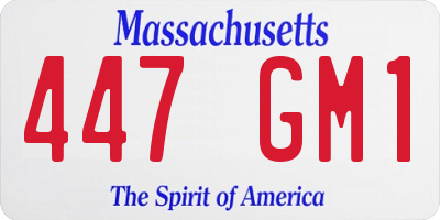 MA license plate 447GM1