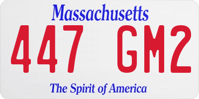 MA license plate 447GM2