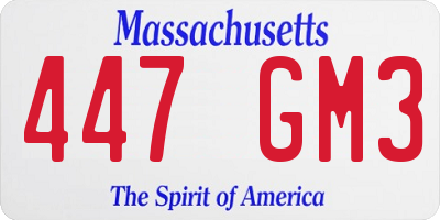 MA license plate 447GM3