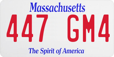 MA license plate 447GM4