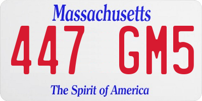 MA license plate 447GM5