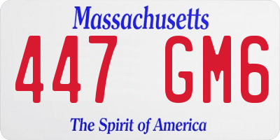 MA license plate 447GM6