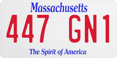 MA license plate 447GN1