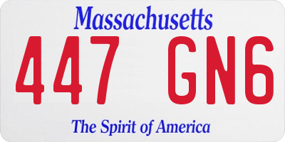 MA license plate 447GN6