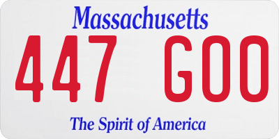 MA license plate 447GO0