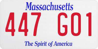 MA license plate 447GO1
