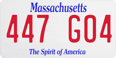 MA license plate 447GO4