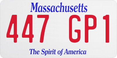 MA license plate 447GP1