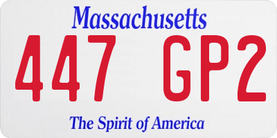 MA license plate 447GP2