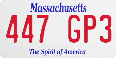 MA license plate 447GP3