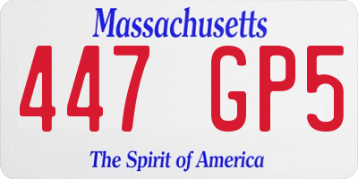 MA license plate 447GP5