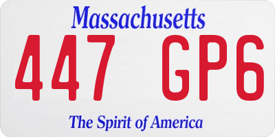 MA license plate 447GP6