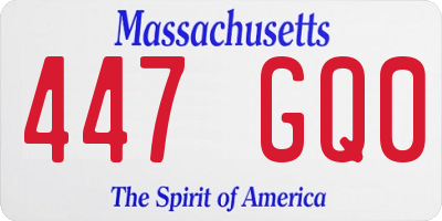 MA license plate 447GQ0