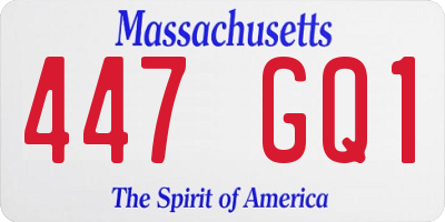 MA license plate 447GQ1