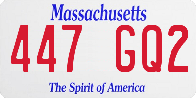 MA license plate 447GQ2