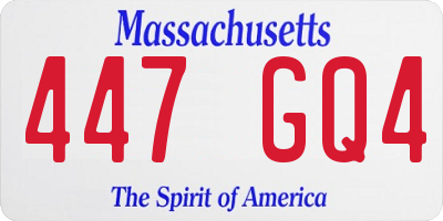 MA license plate 447GQ4