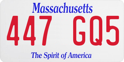 MA license plate 447GQ5