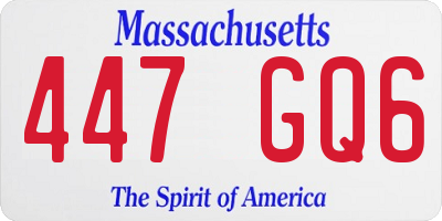 MA license plate 447GQ6