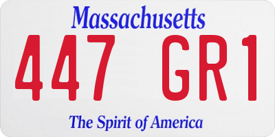 MA license plate 447GR1