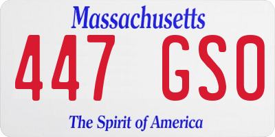 MA license plate 447GS0