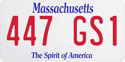 MA license plate 447GS1