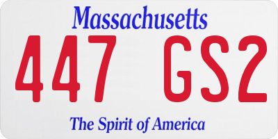 MA license plate 447GS2