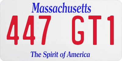 MA license plate 447GT1