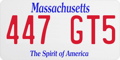 MA license plate 447GT5