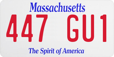 MA license plate 447GU1