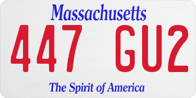 MA license plate 447GU2