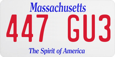 MA license plate 447GU3