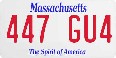 MA license plate 447GU4