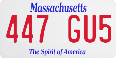 MA license plate 447GU5