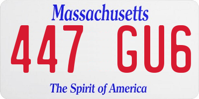 MA license plate 447GU6