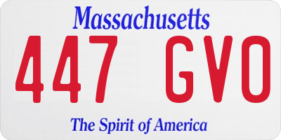 MA license plate 447GV0
