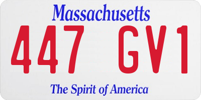 MA license plate 447GV1