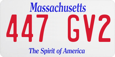 MA license plate 447GV2