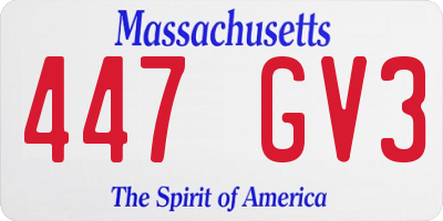 MA license plate 447GV3