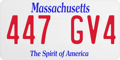 MA license plate 447GV4
