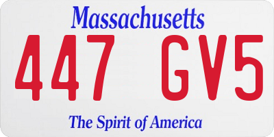 MA license plate 447GV5