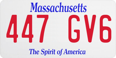 MA license plate 447GV6
