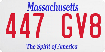 MA license plate 447GV8