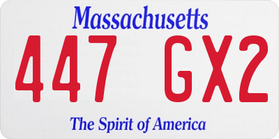 MA license plate 447GX2