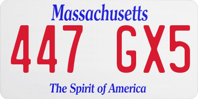 MA license plate 447GX5