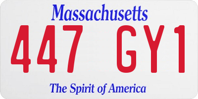 MA license plate 447GY1