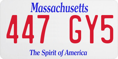 MA license plate 447GY5