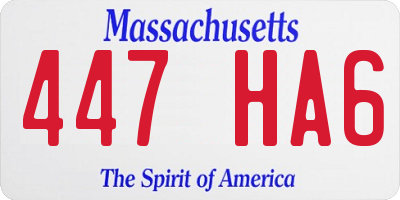 MA license plate 447HA6