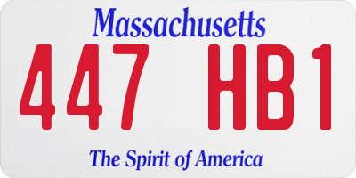 MA license plate 447HB1