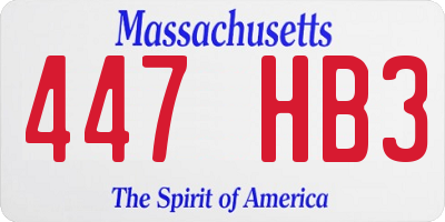 MA license plate 447HB3