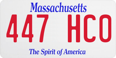 MA license plate 447HC0